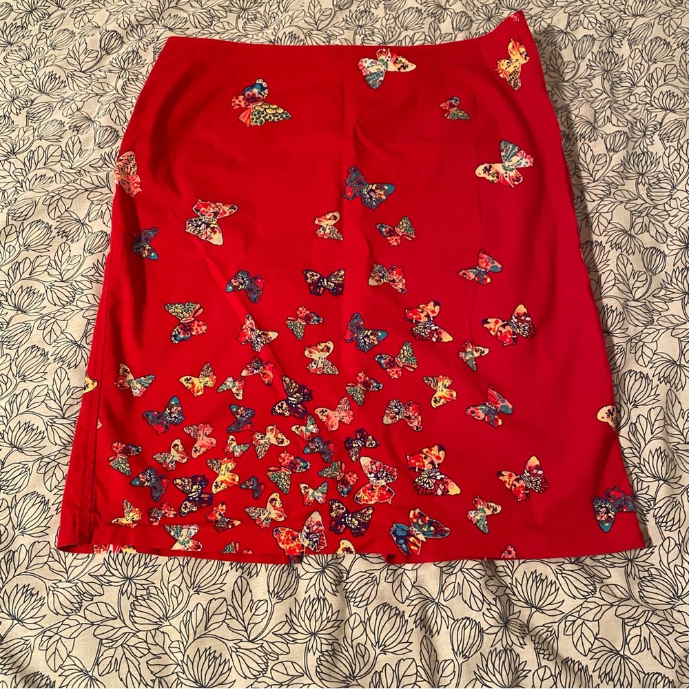 Krizia Jeans made in Italy red midi skirt